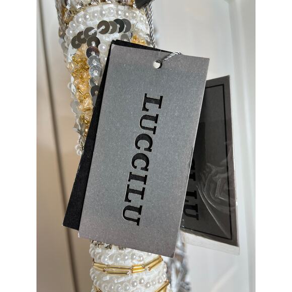 Lucci Lu Evening dress size 8, style 8043, silver and gold sequins, Art Deco - Picture 6 of 10